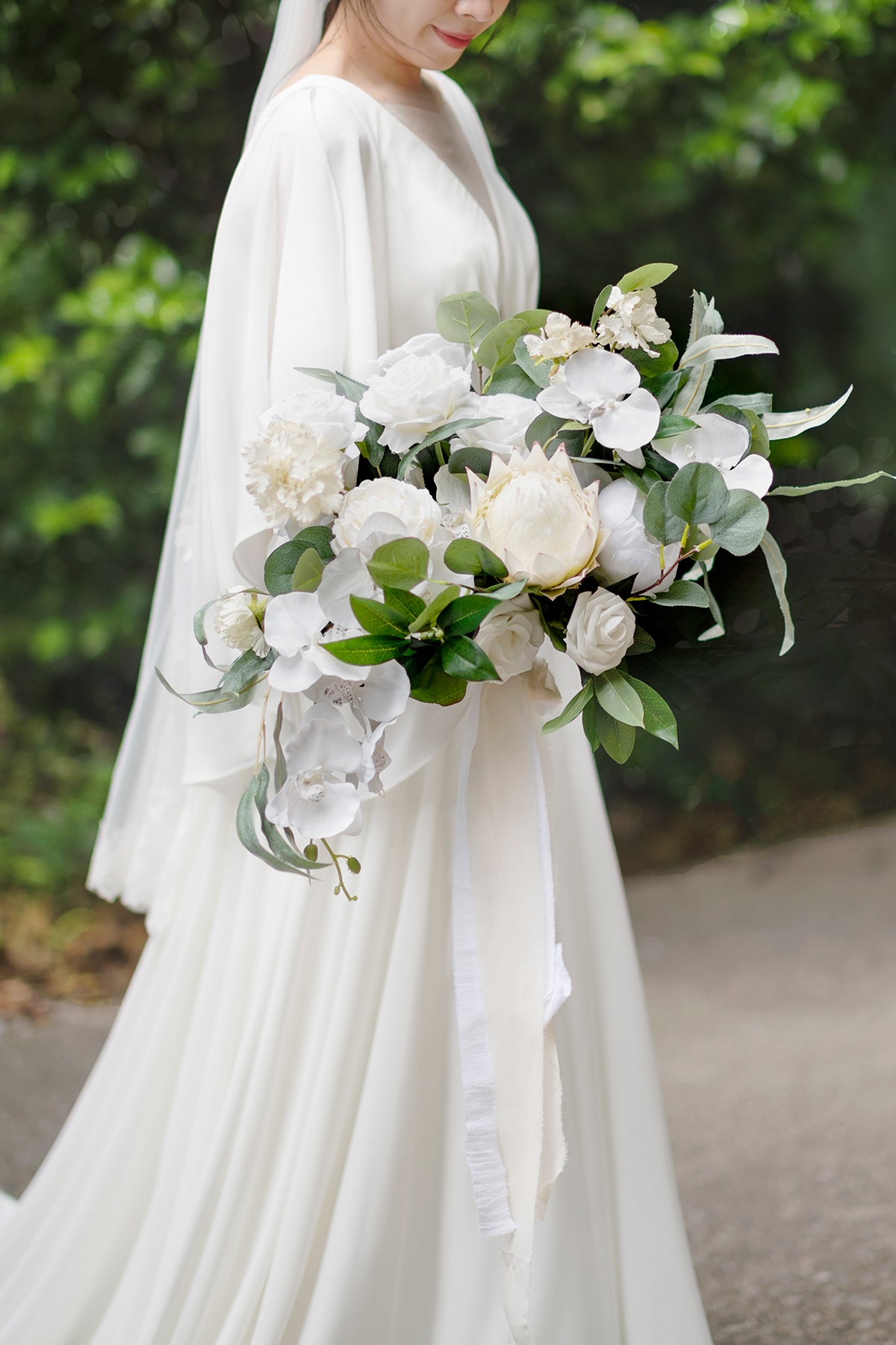 Large Free-Form Bridal Bouquets in Natural Whites | Clearance