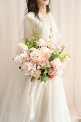 Small Cascade Bridal Bouquet in Blush & Cream | Clearance