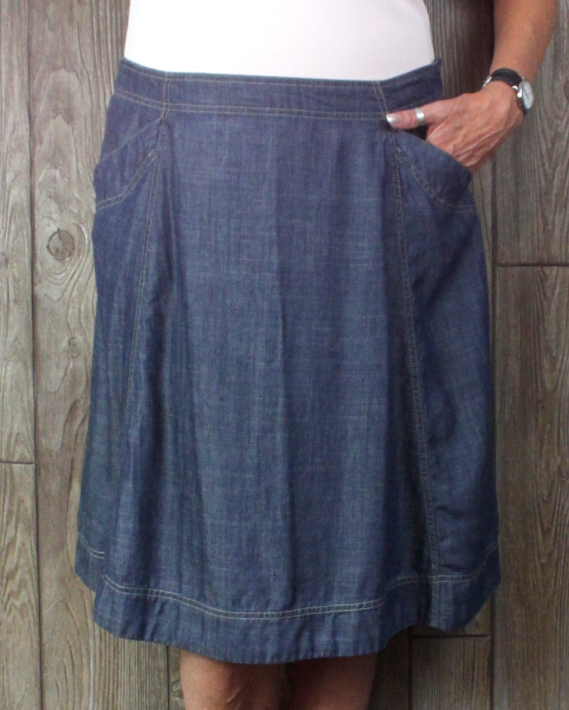 lightweight denim skirt