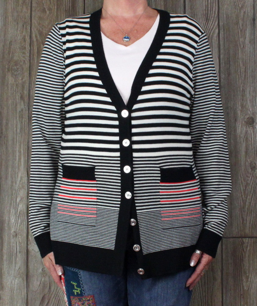 women's black wool cardigan sweater