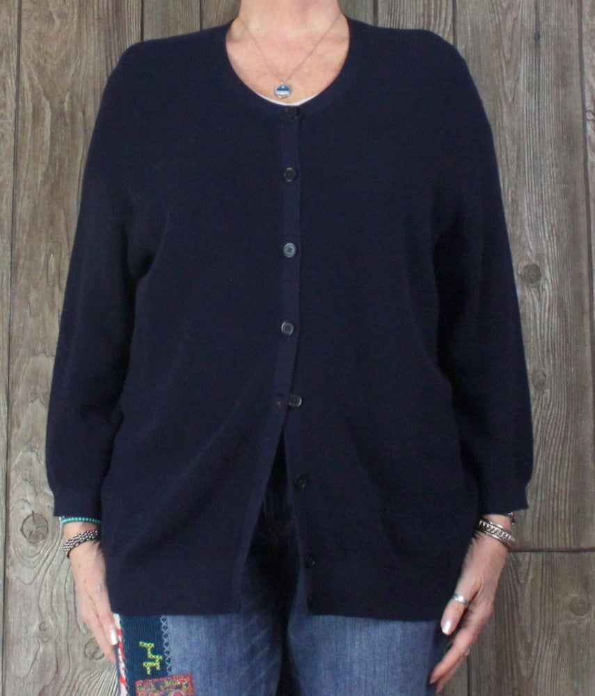 womens navy cardigan sweater