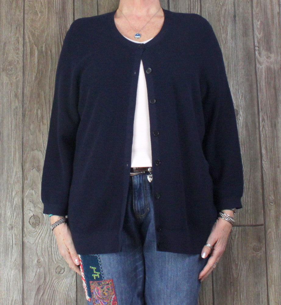 navy blue lightweight cardigan