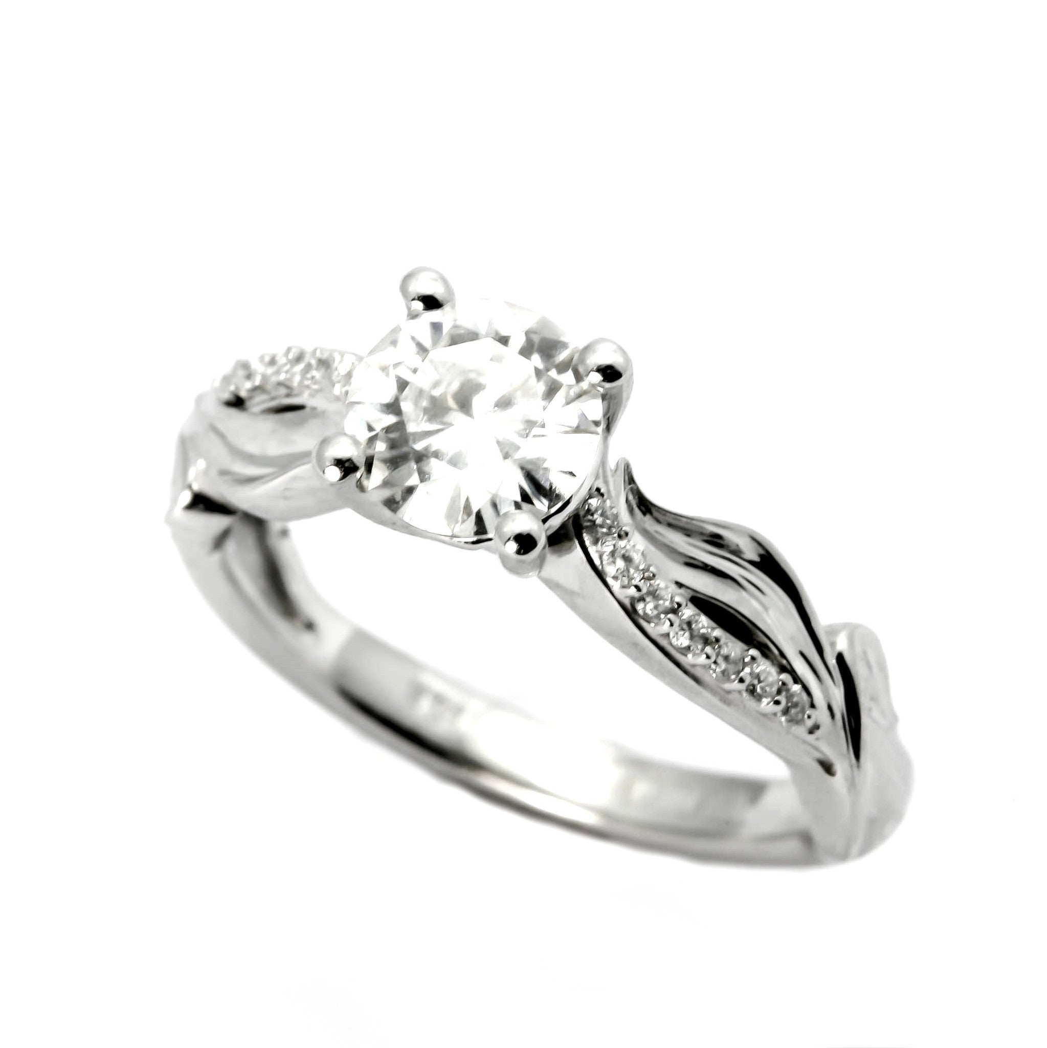 1 carat center stone diamond engagement rings