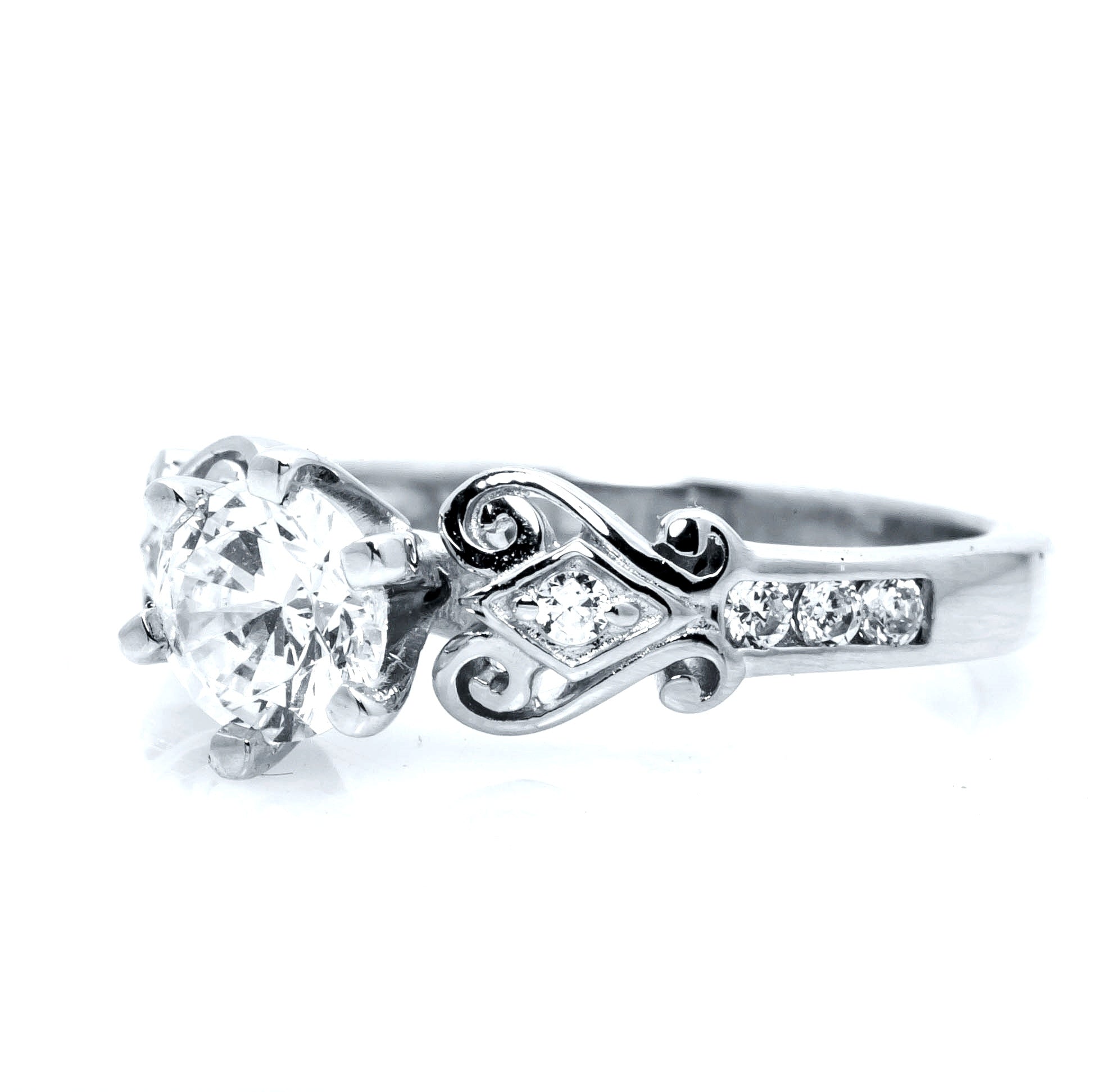 1 carat center stone diamond engagement rings