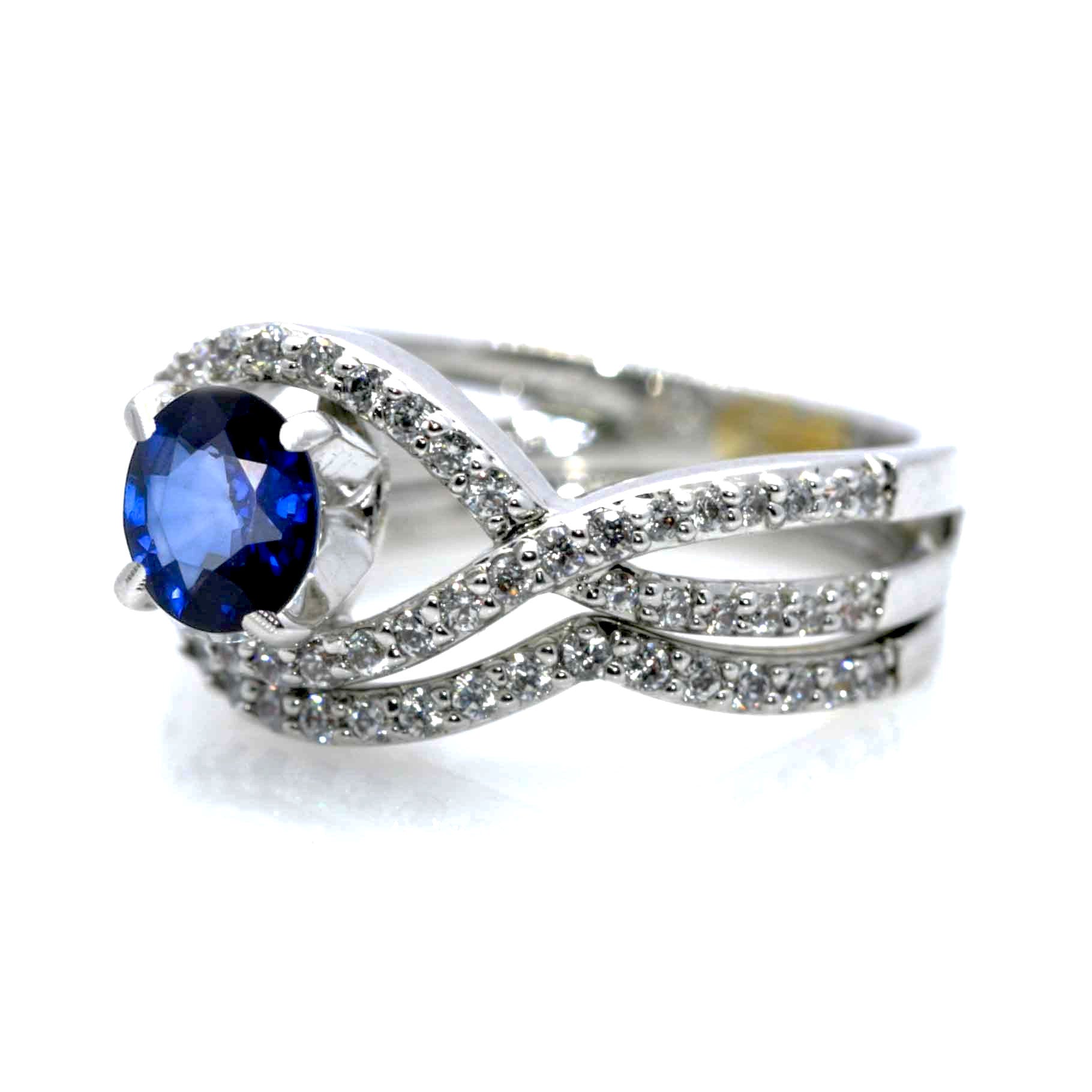 blue stone engagement ring