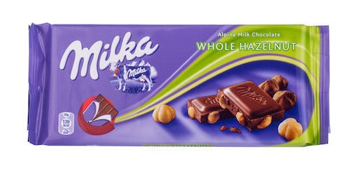 Milka Whole Hazelnuts Chocolate Bar 100g 10 Pack Wonder Foods 