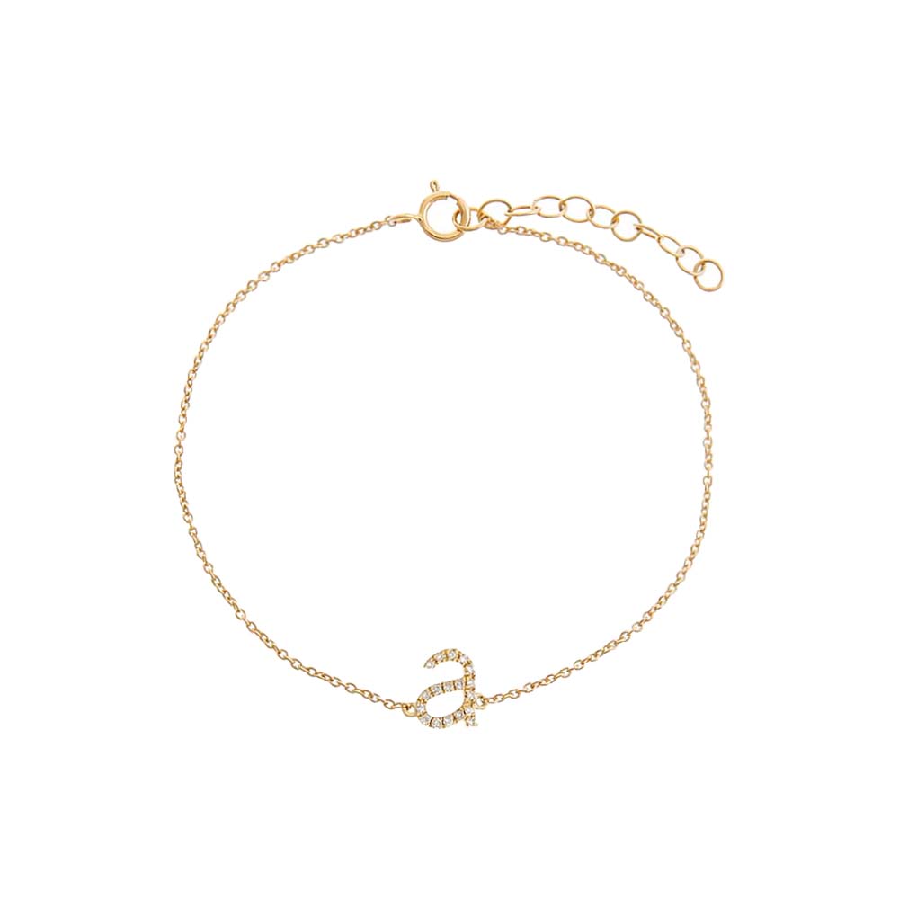 Bracelet-6 mm 14K Gold Family Name Bracelet - Letters with Diamond Hea –  The Present Event