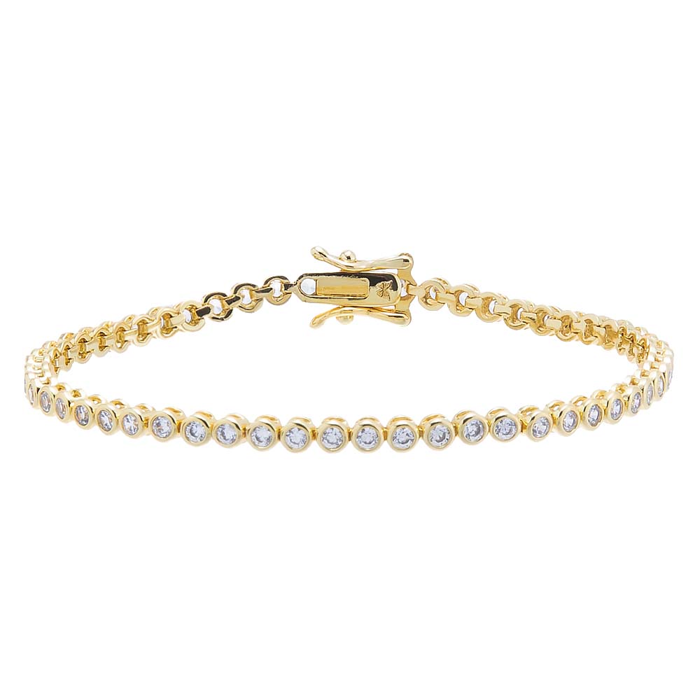 Bezel Tennis Bracelet - Adina Eden product image