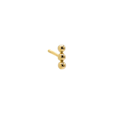 Triple Dot Bar Stud Earring 14K Gold