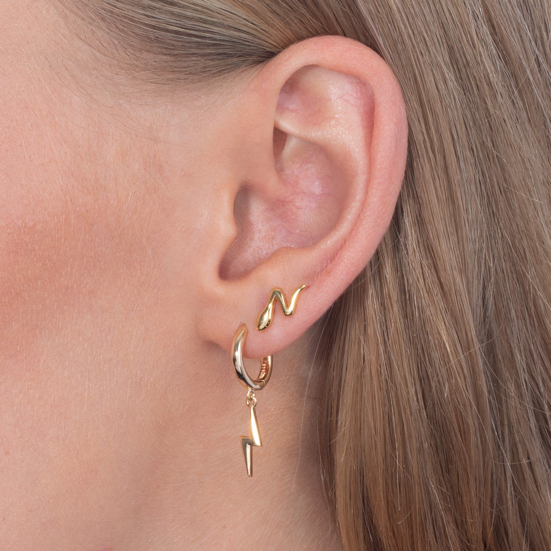 Lightning Bolt Huggie Earring | Adina's 