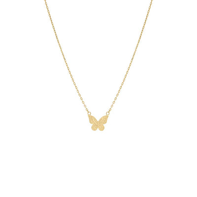 Diamond Initial X Butterfly Necklace 14K | Adina Eden Jewels