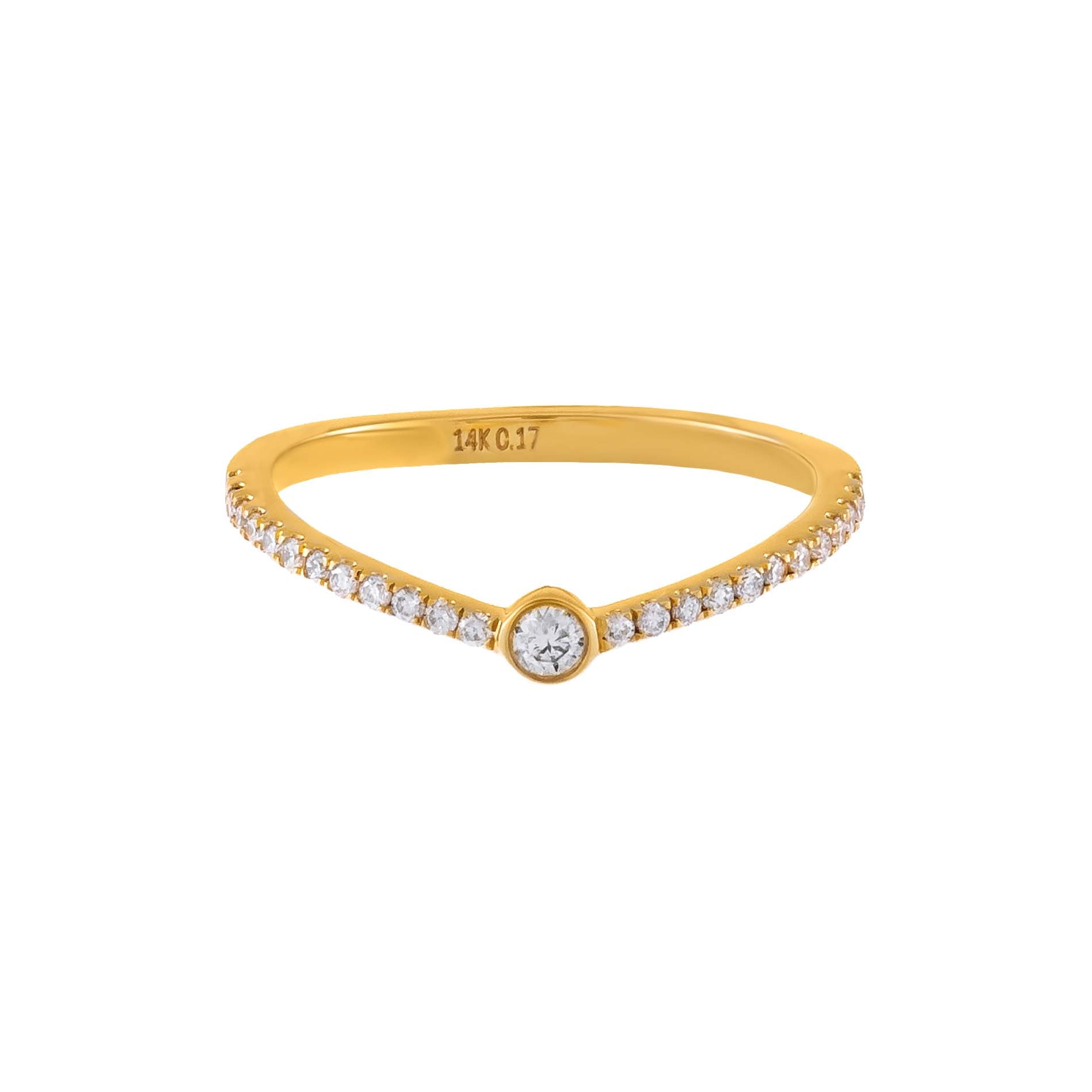 Pav  Diamond Bezel Band 14K