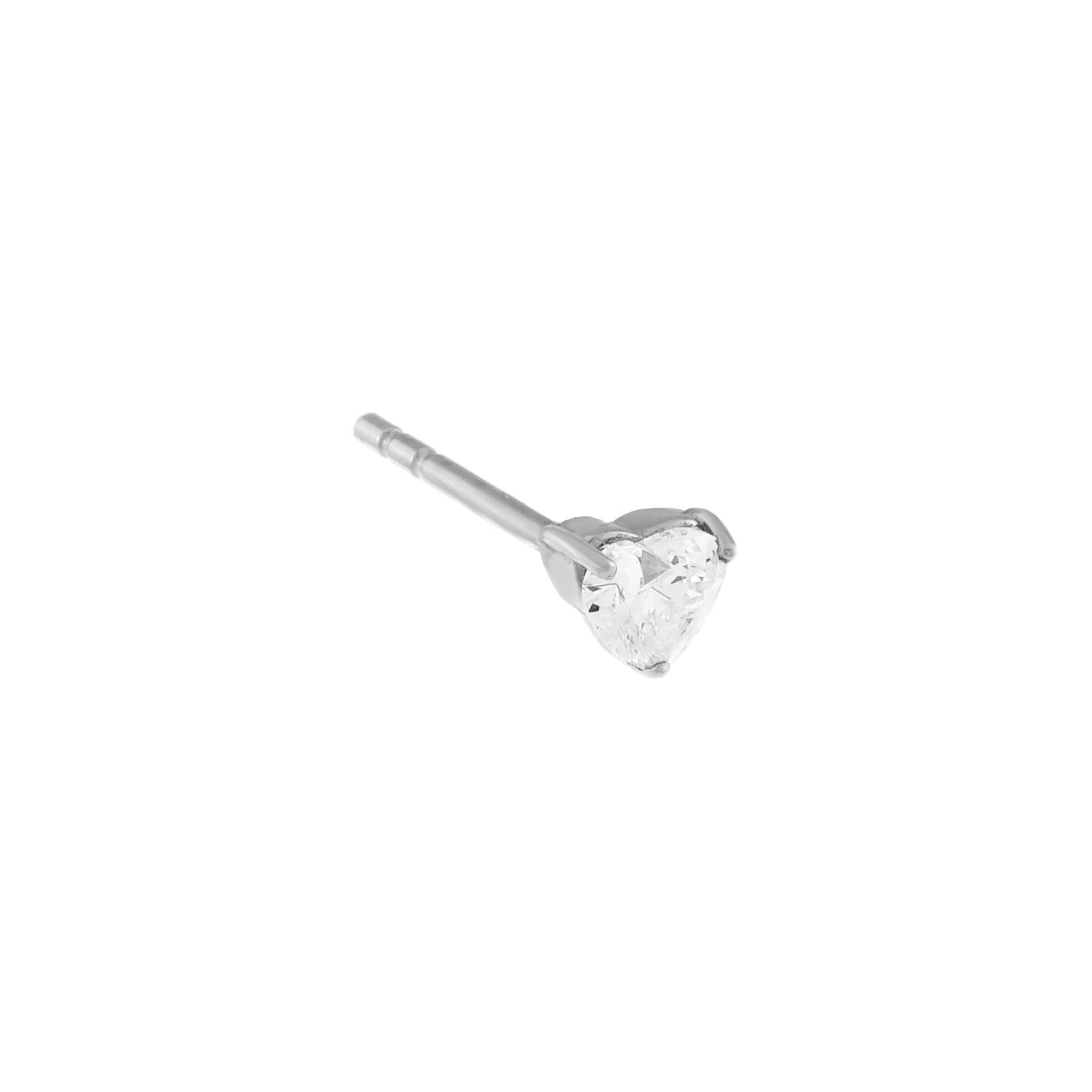 Diamond Heart Stud Earring 14K