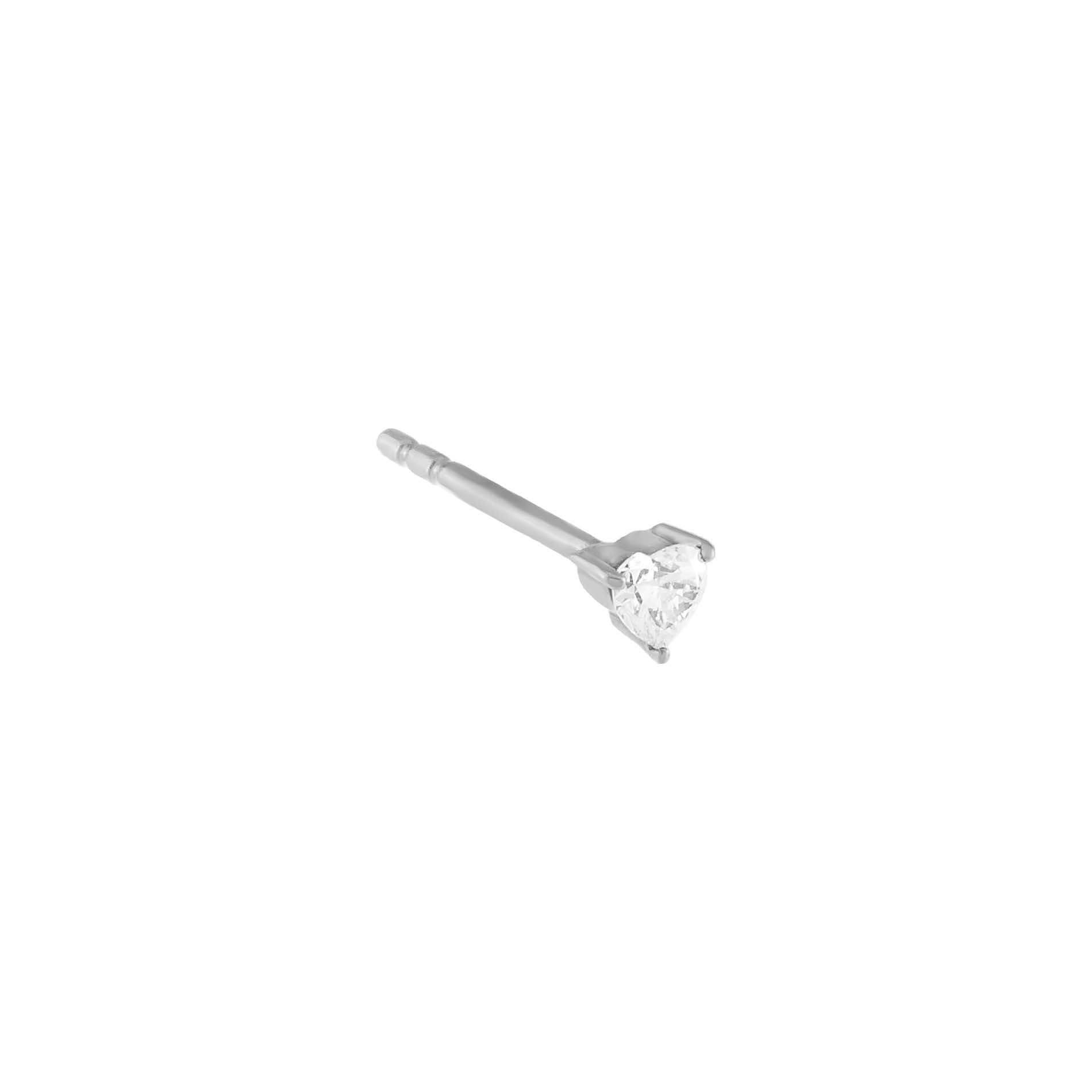 Diamond Mini Heart Stud Earring 14K