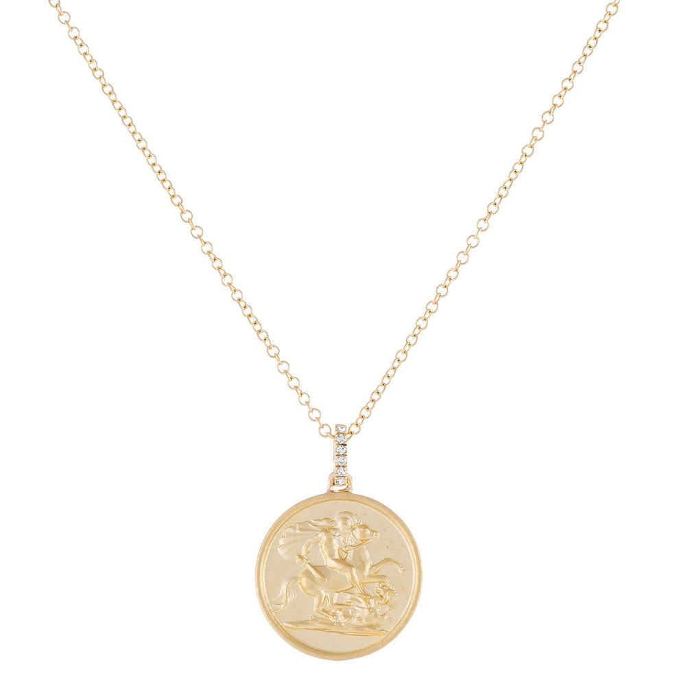 Diamond Warrior Coin Necklace 14K – Adina's Jewels