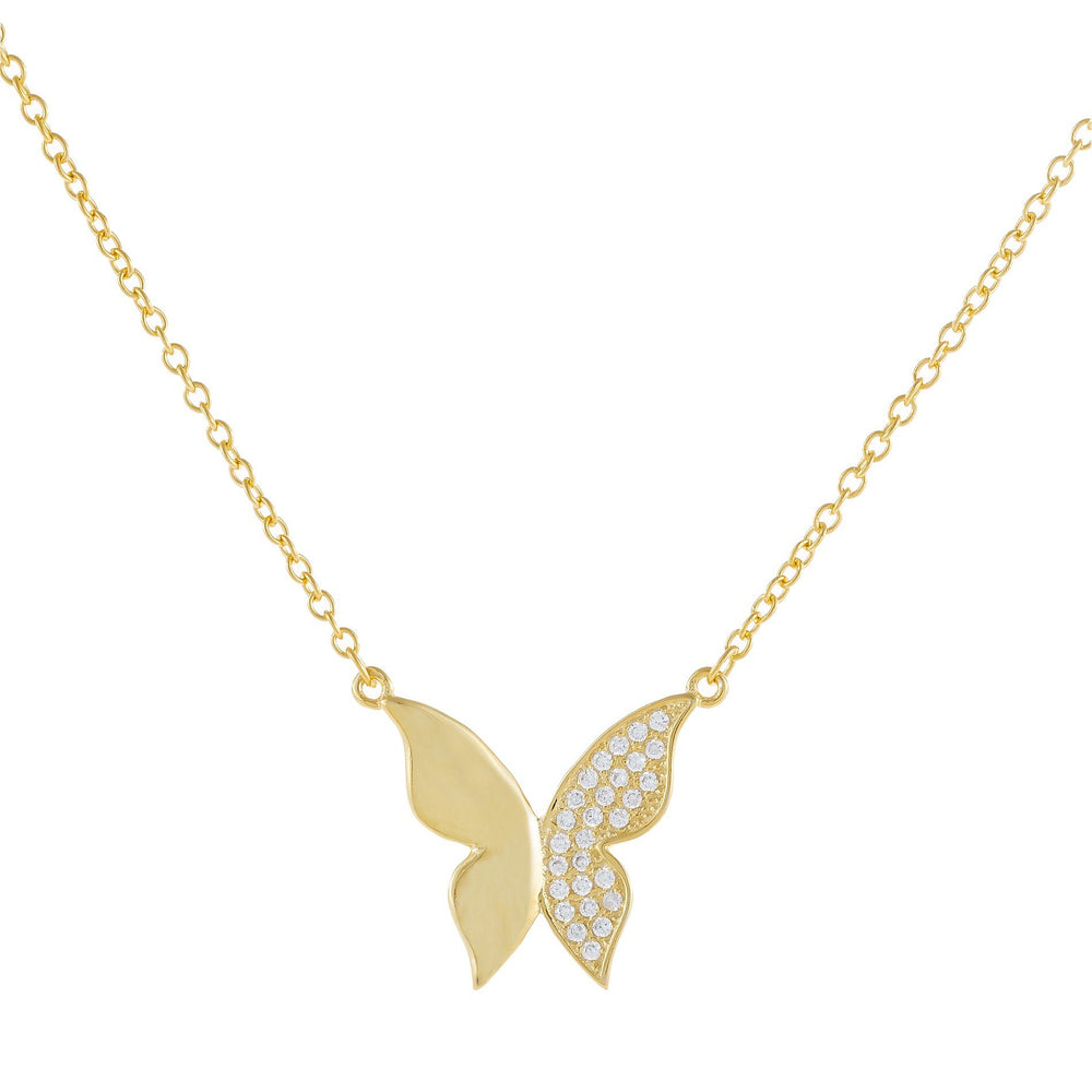 Solid X CZ Butterfly Necklace | Adina's Jewels