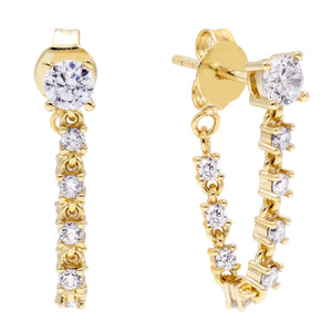 Gold Tennis Loop Stud Earring - Adina's Jewels