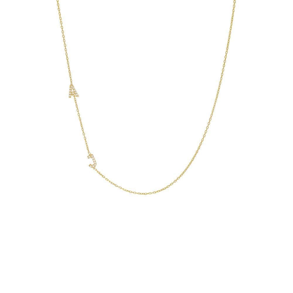 Diamond Lowercase Initial Necklace in 14K Gold – JG Kronenberger Fine  Jewelry