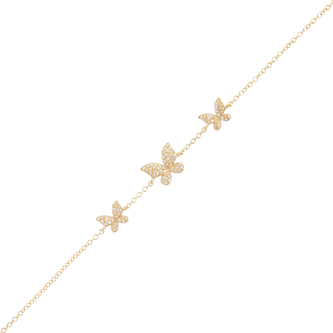 Download Diamond Triple Butterfly Bracelet 14k Adina S Jewels