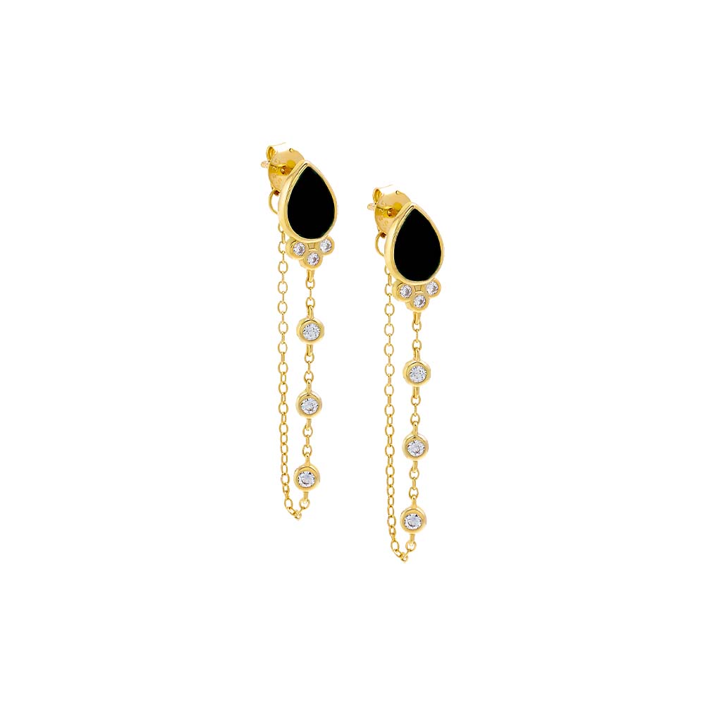 Colored Stone Front Back Drop Stud Earring – Adina Eden