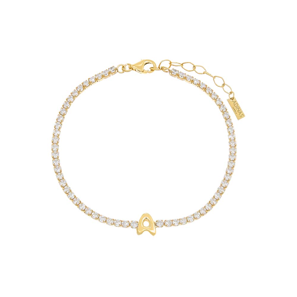 Diamond Pavé and Bezel Personalized Initial Bracelet – Ashley