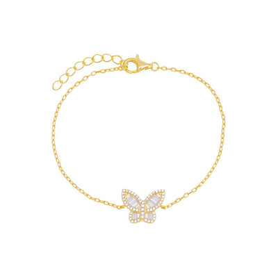 Pavé Triple Butterfly Bracelet