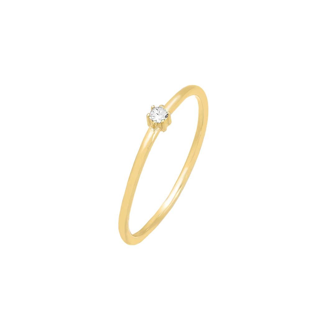Tiny Solitaire CZ Ring