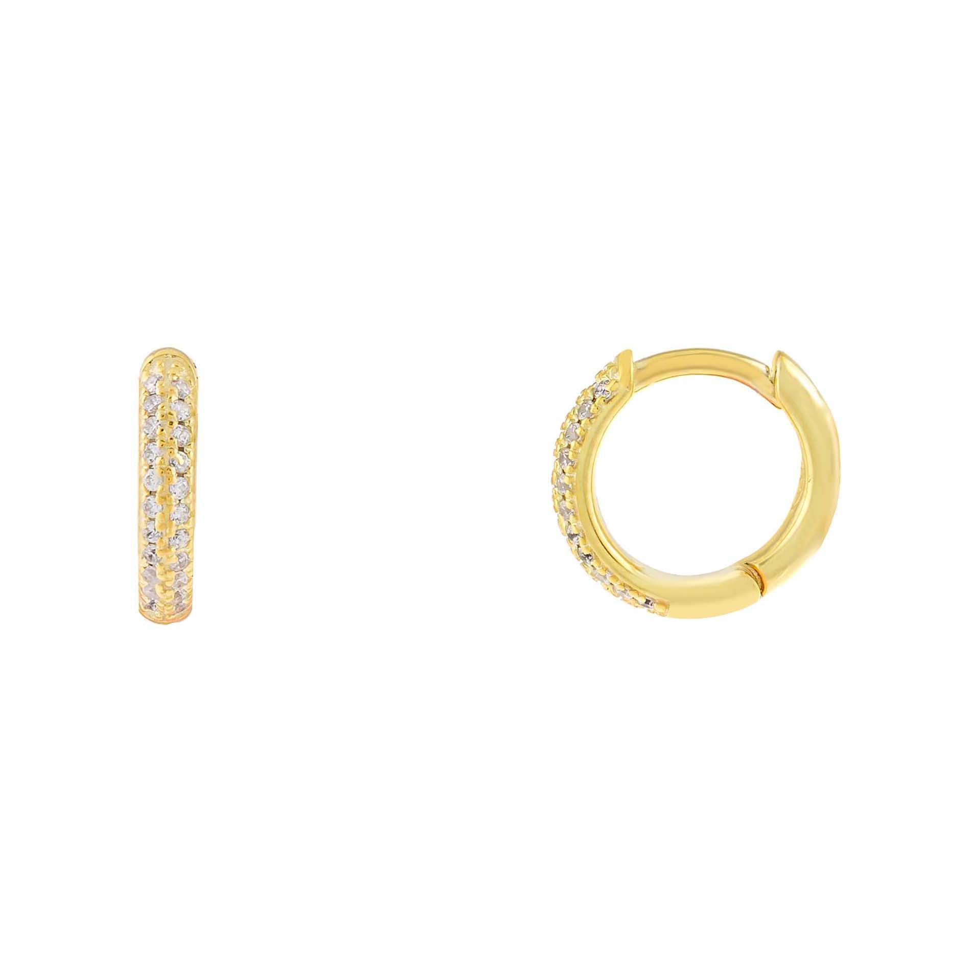 Wide CZ Huggie Earring