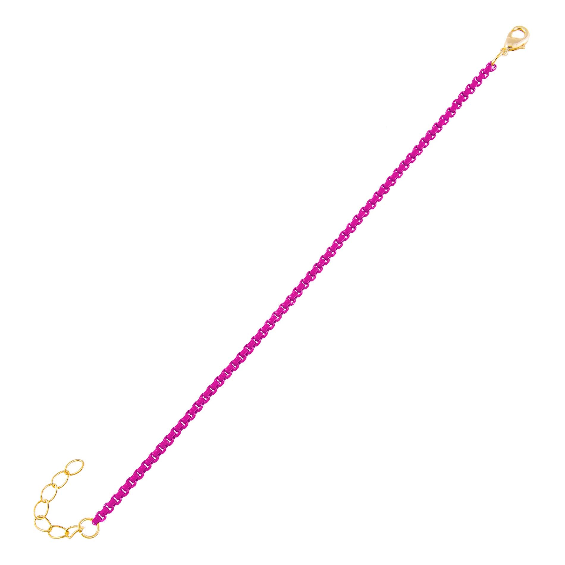 Pink Enamel Rope Chain Bracelet