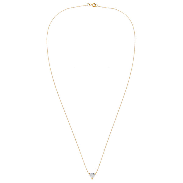 CZ Mini Heart Necklace 14K | Adina's Jewels