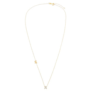 Diamond Initial X Butterfly Necklace 14K | Adina Eden Jewels