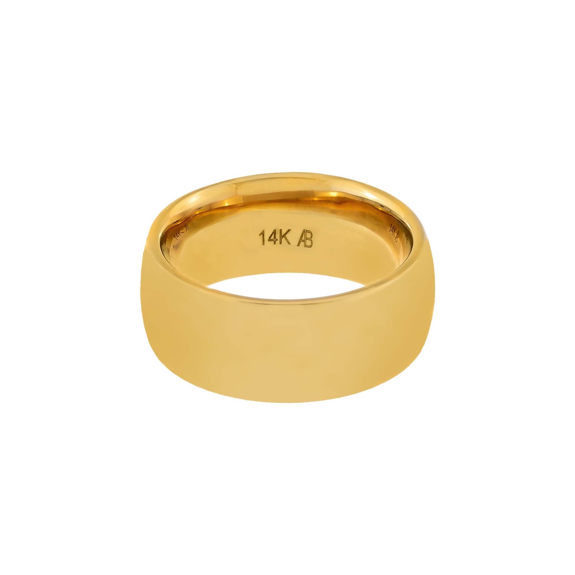 Wide Rounded Band 14K