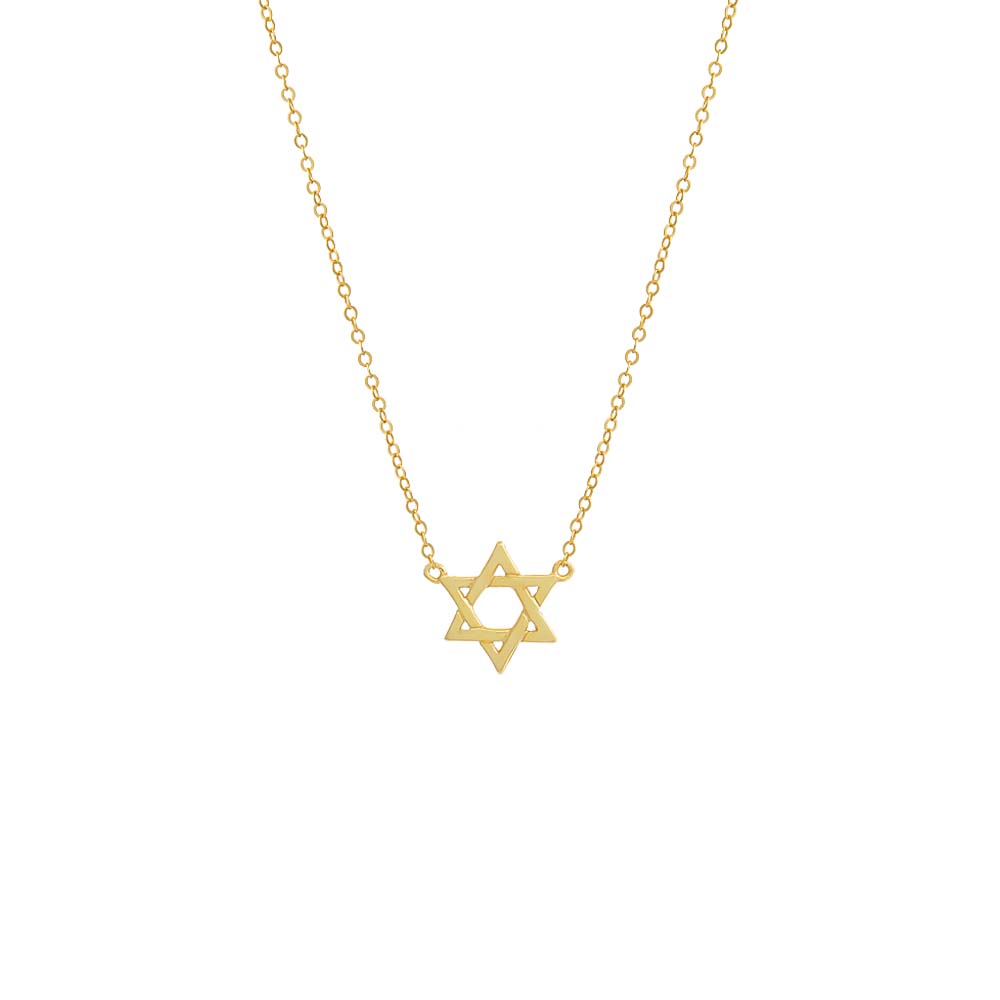 Jewish Star of David Necklace in 14k Gold with Diamonds