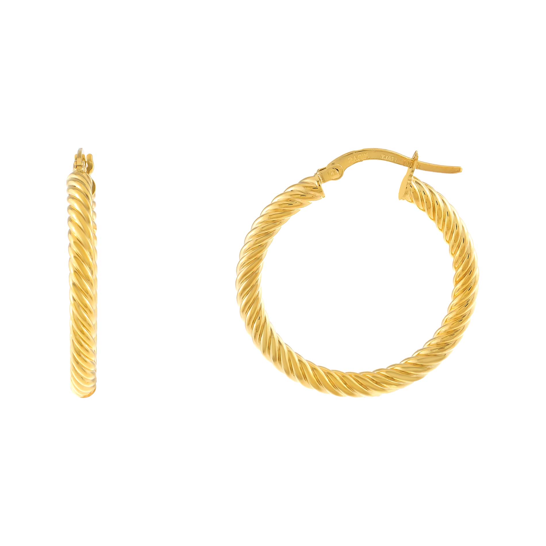 Rope Twisted Hoop Earring 14K