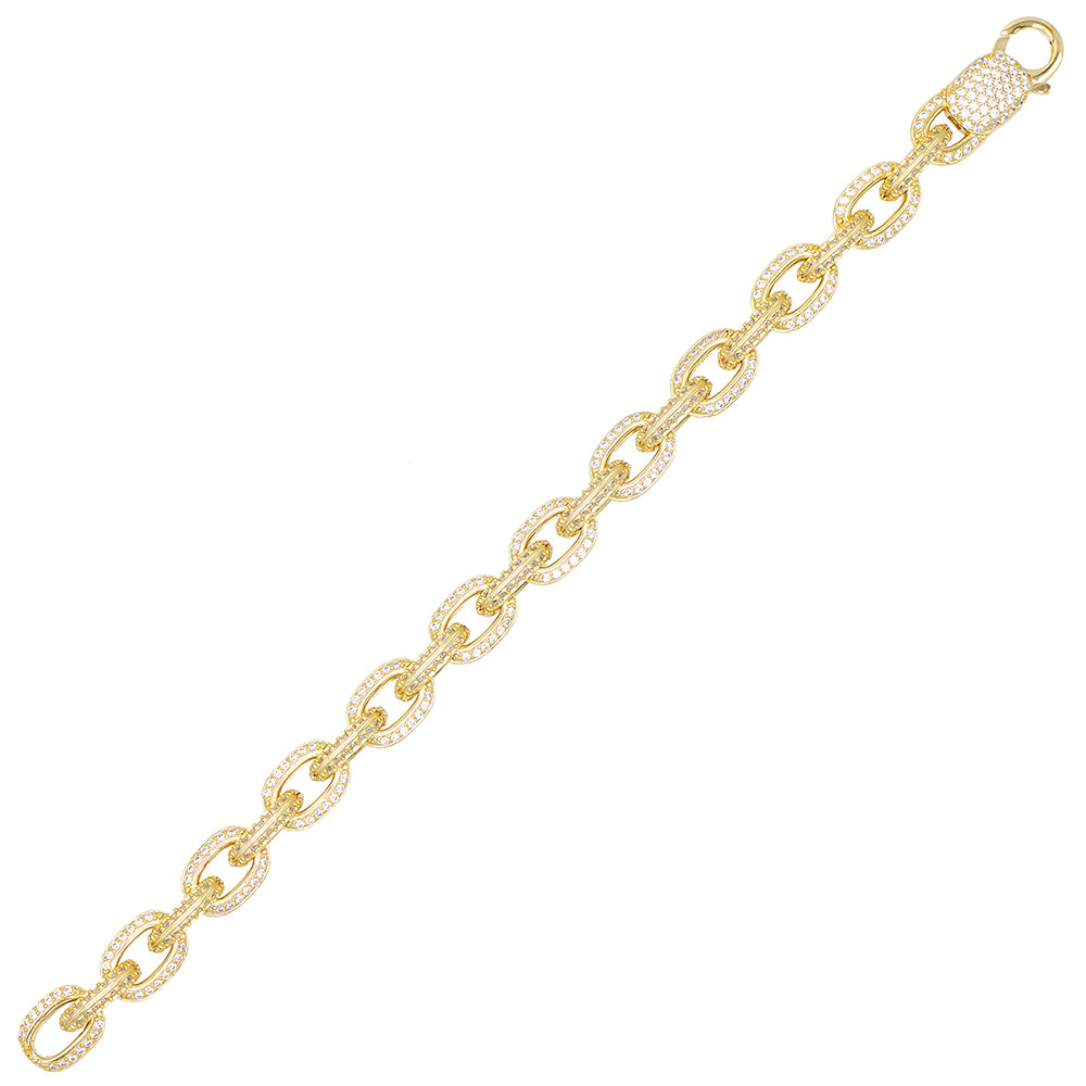 Pavé Chain Link Bracelet | Adina Eden Jewels