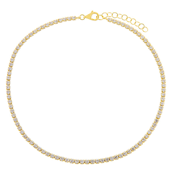 Gold Cubic Zirconia Tennis Anklet | Adina Eden Jewels