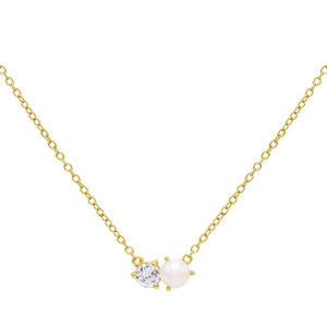 Pearl White Pearl CZ Necklace - Adina Eden's Jewels