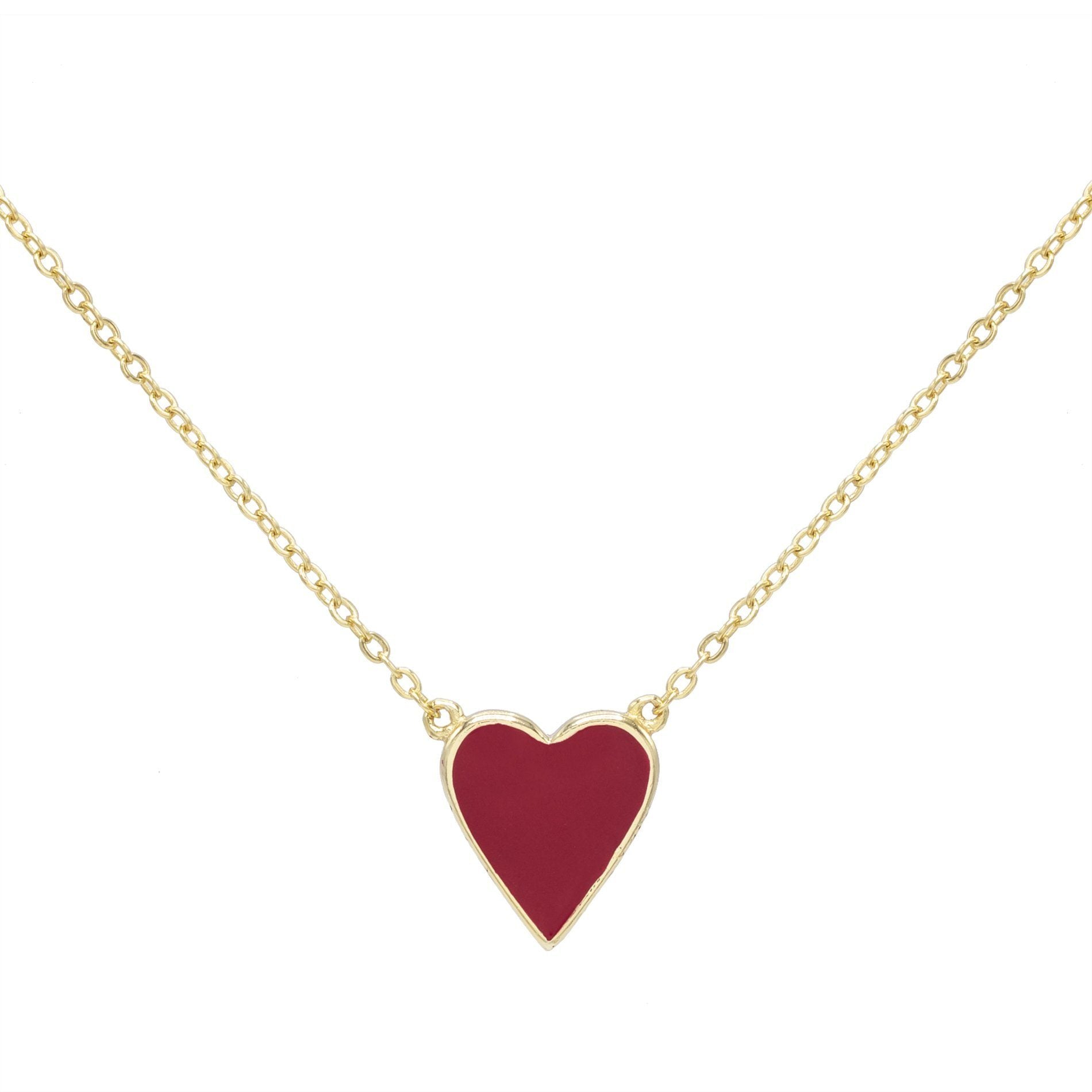 Gold Enamel Heart Necklace | Adina&#39;s Jewels