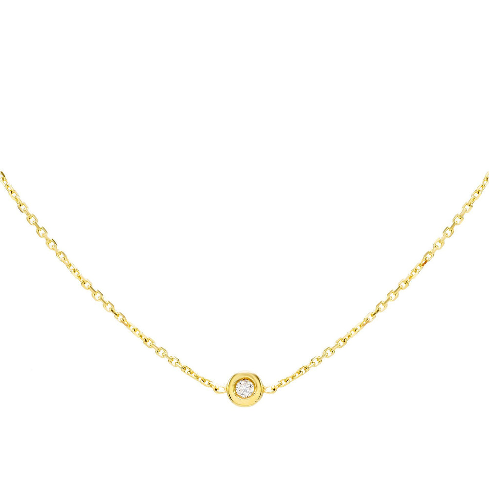 14K Gold Diamond Bezel Chain Necklace | Adina's Jewels