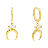 Gold Cowhorn Huggie Earring - Adina's Jewels