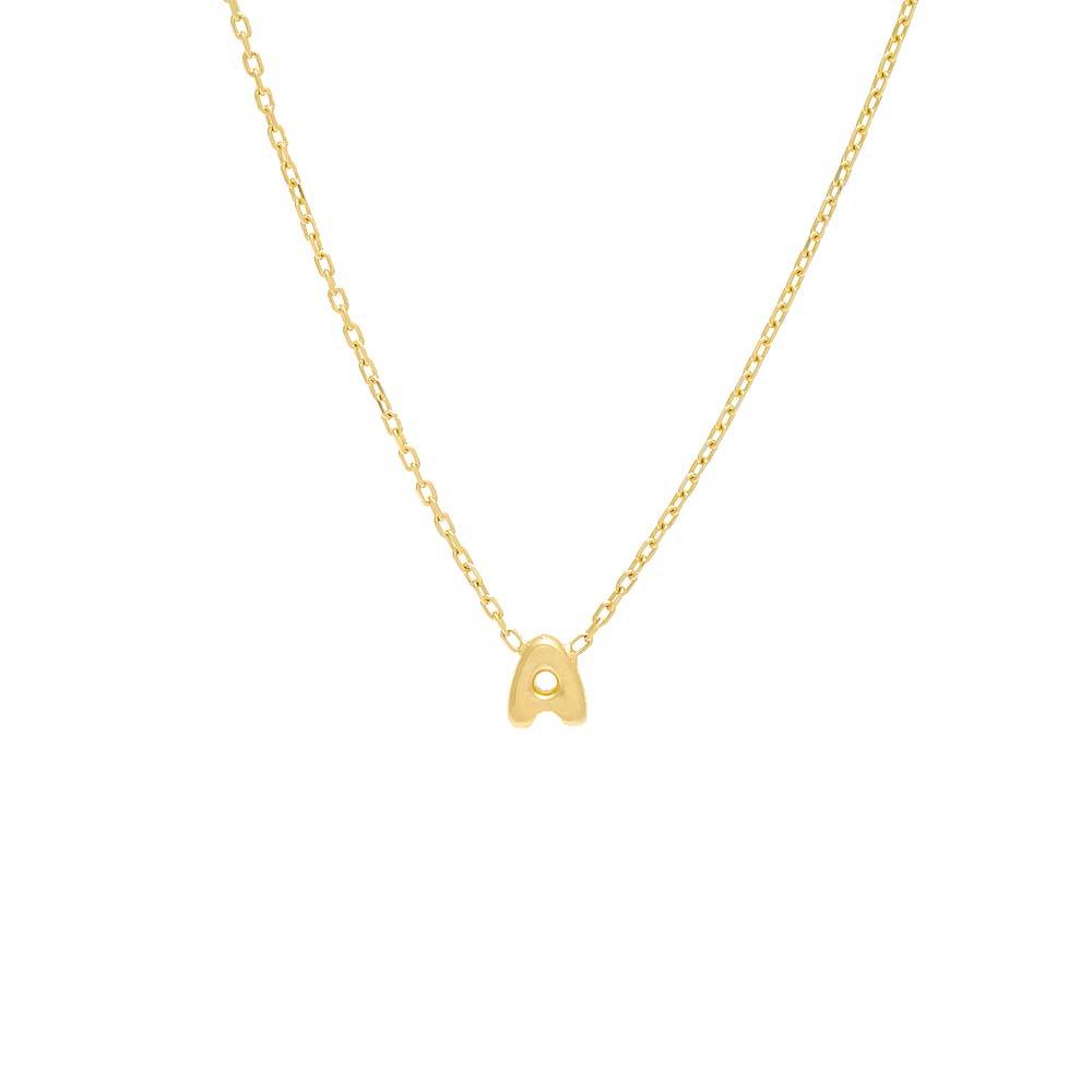 Bubble Letter Initial Necklace - The M Jewelers