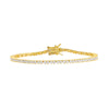Gold / 6.75" Thin Three Prong Tennis Bracelet - Adina's Jewels