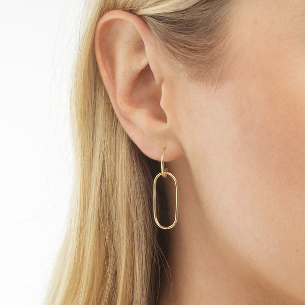 Oval Dangle Stud Earring - Adina's Jewels