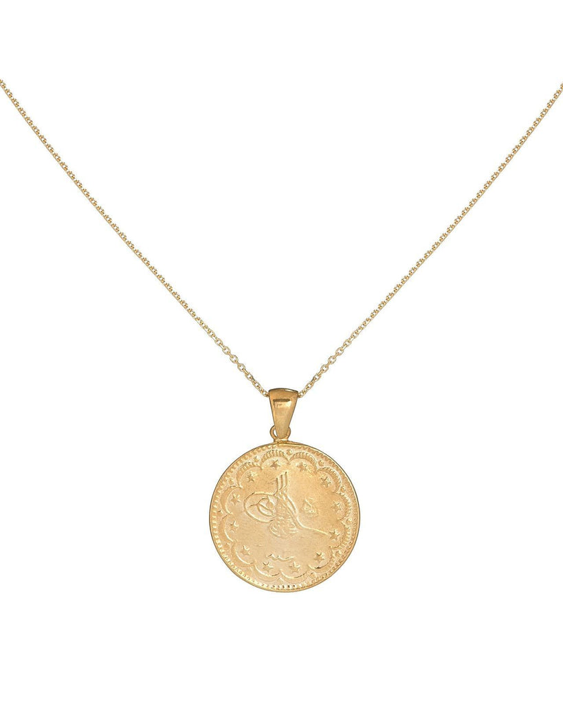 Gold / Thin Chain Vintage Coin Necklace - Adina's Jewels