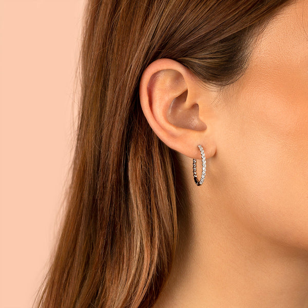  Braided CZ Hoop Earrings - Adina's Jewels