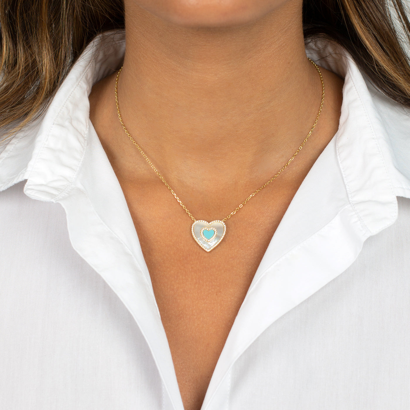 Elongated PavÃ© Heart Necklace | Adina Eden Jewels