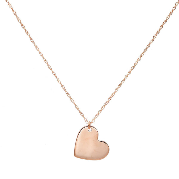 14K Gold Engraved Heart Slant Necklace | Adina Eden Jewels