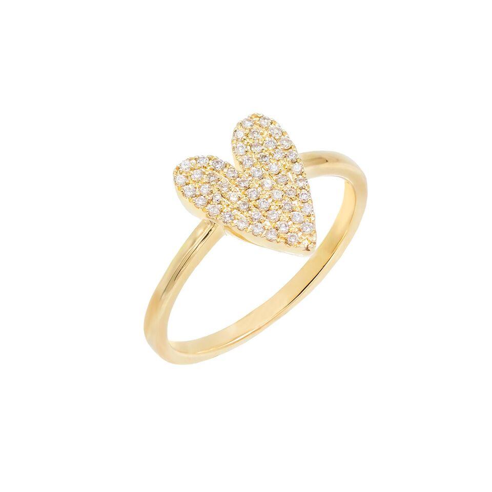 14k diamond heart ring