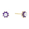 Amethyst Purple Pastel Pearl Flower Stud Earring - Adina's Jewels