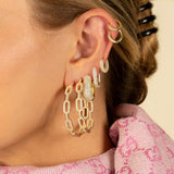  Double Pavé Half Circle Earring - Adina's Jewels